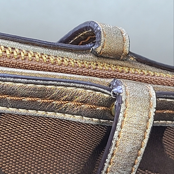 Retired Coach Signature Brown Tote Bronze … - Picture 13 of 16